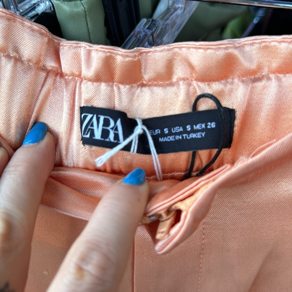 Zara Peach Pantone Satin Trouser - Picture 7 of 8